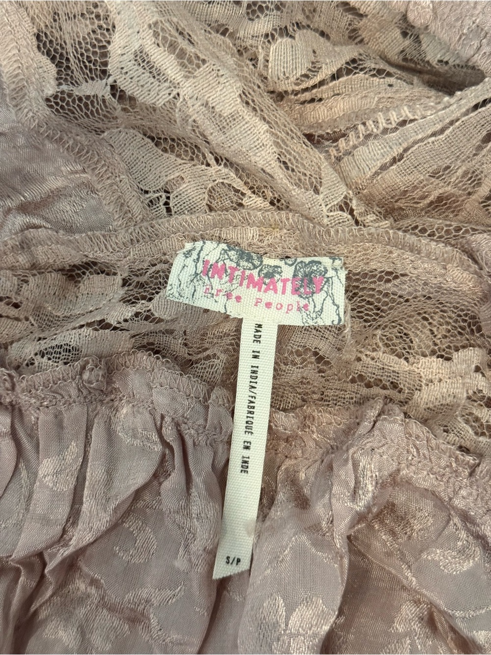 Lace-Trim V-Neck Tank in Dusty Rose - Picture 3 of 3